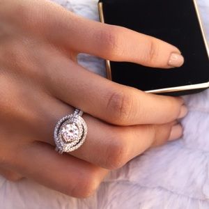 14k white gold plated ring base on Silver